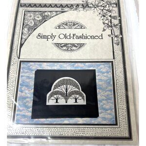 Simply Old-Fashioned Cross Stitch Pattern Trees Design Vintage Style